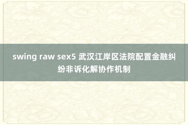 swing raw sex5 武汉江岸区法院配置金融纠纷非诉化解协作机制