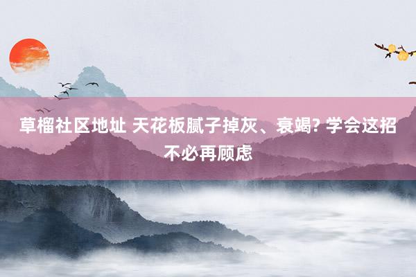 草榴社区地址 天花板腻子掉灰、衰竭? 学会这招不必再顾虑