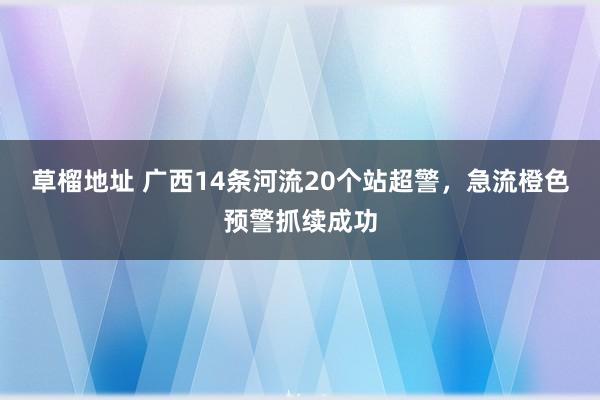 草榴地址 广西14条河流20个站超警，急流橙色预警抓续成功