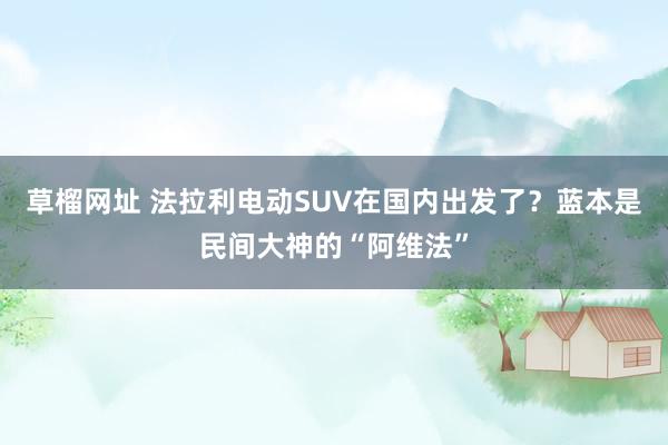 草榴网址 法拉利电动SUV在国内出发了？蓝本是民间大神的“阿维法”