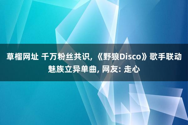 草榴网址 千万粉丝共识， 《野狼Disco》歌手联动魅族立异单曲， 网友: 走心