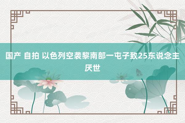 国产 自拍 以色列空袭黎南部一屯子致25东说念主厌世