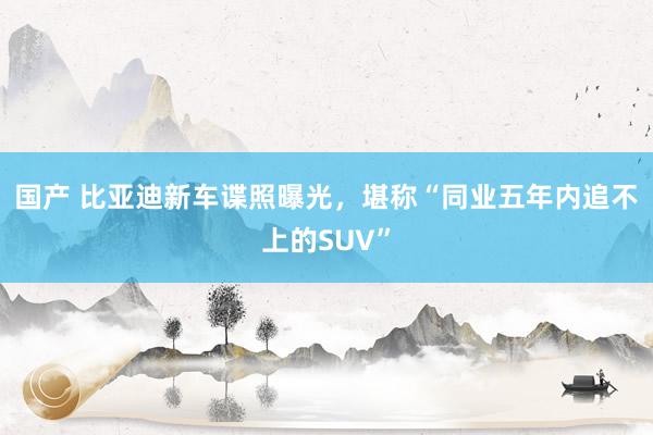 国产 比亚迪新车谍照曝光，堪称“同业五年内追不上的SUV”