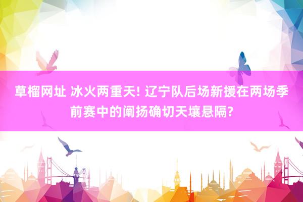 草榴网址 冰火两重天! 辽宁队后场新援在两场季前赛中的阐扬确切天壤悬隔?