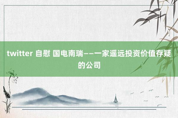 twitter 自慰 国电南瑞——一家遥远投资价值存疑的公司