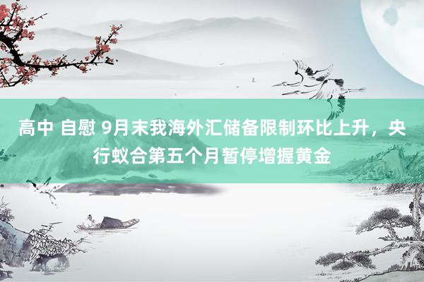 高中 自慰 9月末我海外汇储备限制环比上升，央行蚁合第五个月暂停增握黄金