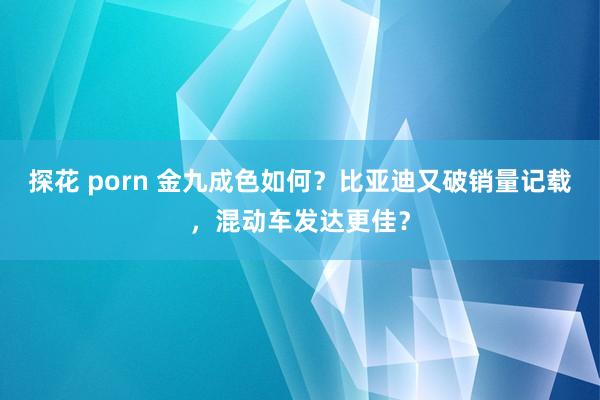 探花 porn 金九成色如何？比亚迪又破销量记载，混动车发达更佳？