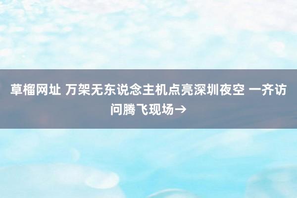 草榴网址 万架无东说念主机点亮深圳夜空 一齐访问腾飞现场→