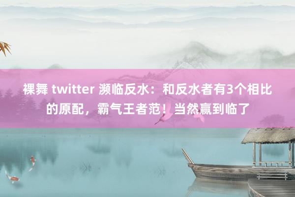 裸舞 twitter 濒临反水：和反水者有3个相比的原配，霸气王者范！当然赢到临了