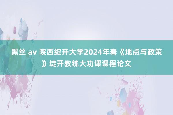 黑丝 av 陕西绽开大学2024年春《地点与政策》绽开教练大功课课程论文