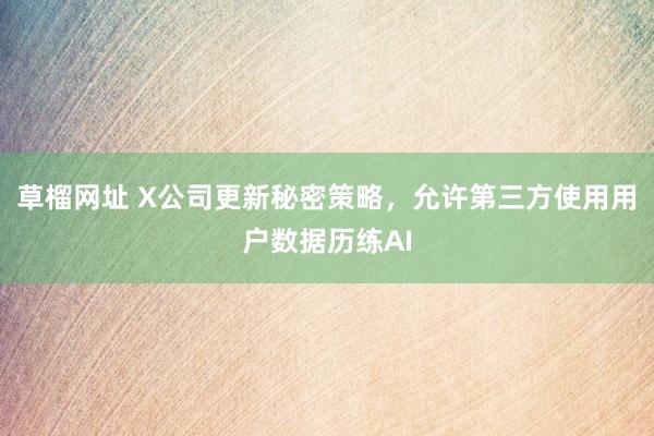 草榴网址 X公司更新秘密策略，允许第三方使用用户数据历练AI