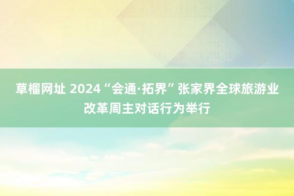 草榴网址 2024“会通·拓界”张家界全球旅游业改革周主对话行为举行