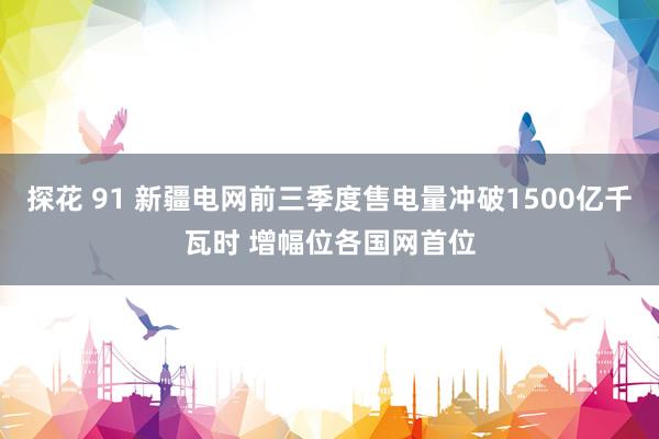 探花 91 新疆电网前三季度售电量冲破1500亿千瓦时 增幅位各国网首位