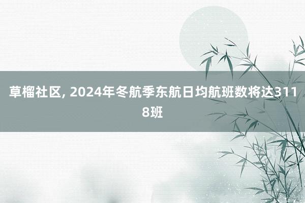 草榴社区， 2024年冬航季东航日均航班数将达3118班