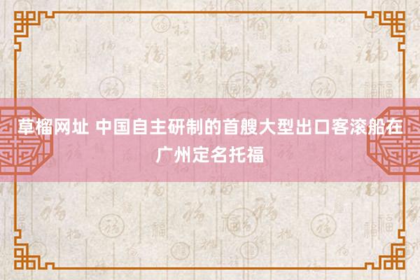 草榴网址 中国自主研制的首艘大型出口客滚船在广州定名托福