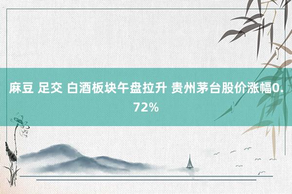 麻豆 足交 白酒板块午盘拉升 贵州茅台股价涨幅0.72%