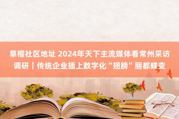 草榴社区地址 2024年天下主流媒体看常州采访调研｜传统企业插上数字化“翅膀”丽都蝶变