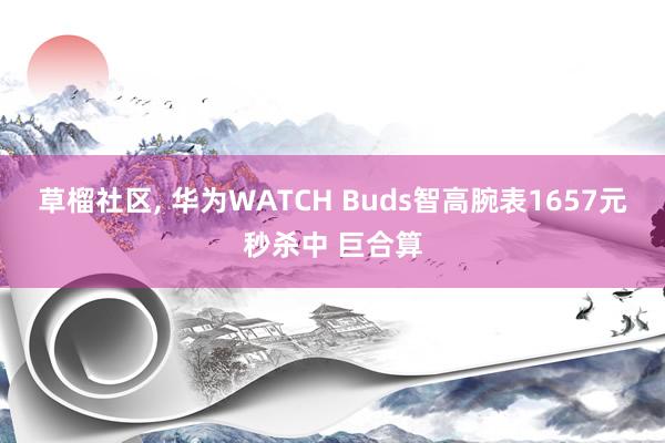 草榴社区， 华为WATCH Buds智高腕表1657元秒杀中 巨合算