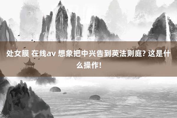 处女膜 在线av 想象把中兴告到英法则庭? 这是什么操作!