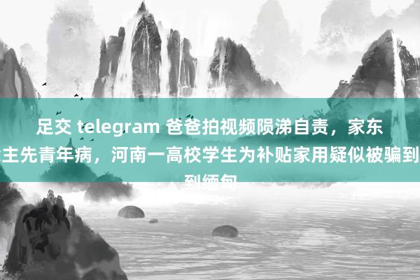 足交 telegram 爸爸拍视频陨涕自责，家东说念主先青年病，河南一高校学生为补贴家用疑似被骗到缅甸