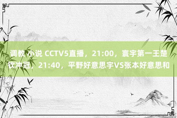 调教 小说 CCTV5直播，21:00，寰宇第一王楚钦冲冠，21:40，平野好意思宇VS张本好意思和