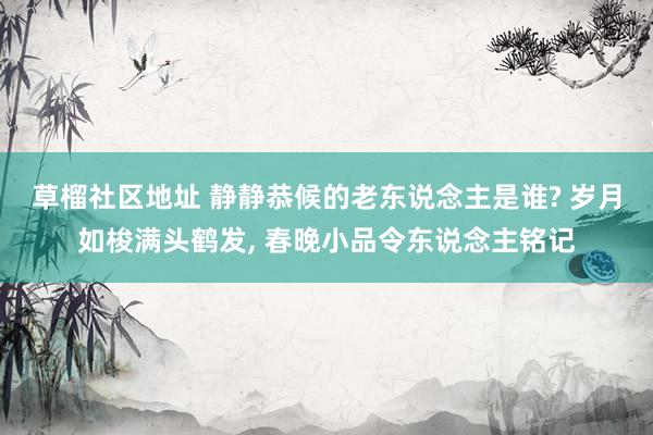 草榴社区地址 静静恭候的老东说念主是谁? 岁月如梭满头鹤发， 春晚小品令东说念主铭记