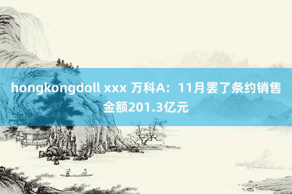 hongkongdoll xxx 万科A：11月罢了条约销售金额201.3亿元