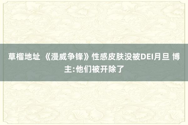 草榴地址 《漫威争锋》性感皮肤没被DEI月旦 博主:他们被开除了