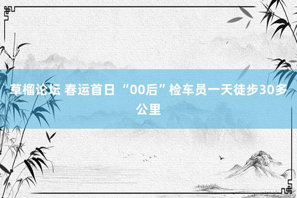 草榴论坛 春运首日 “00后”检车员一天徒步30多公里