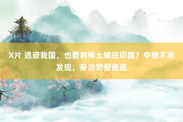 X片 逃避我国，也要将稀土输往印度？中俄不测发现，旁边警报连连