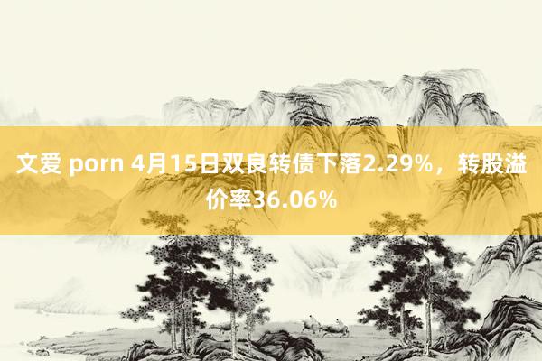 文爱 porn 4月15日双良转债下落2.29%，转股溢价率36.06%